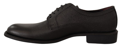 Elegant Black Leather Derby Dress Shoes