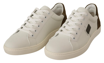 Chique witte leren sneakers voor heren