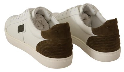 Chique witte leren sneakers voor heren