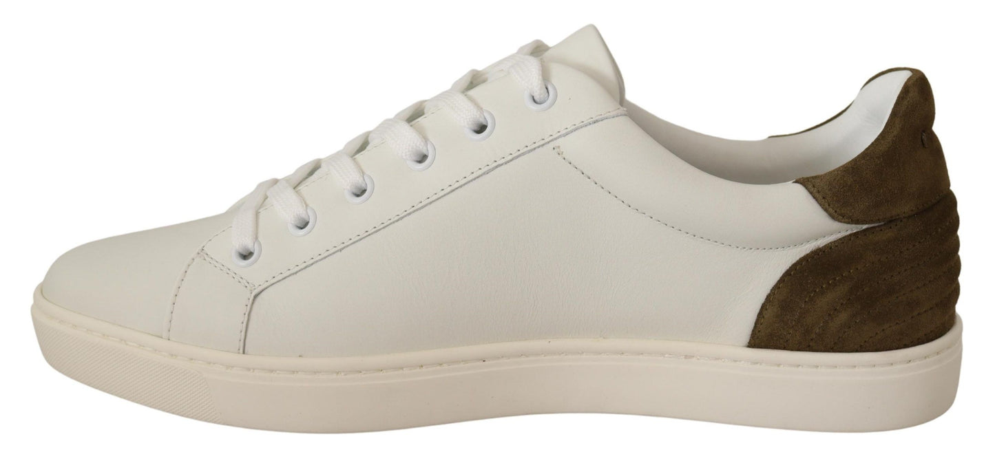 Chique witte leren sneakers voor heren