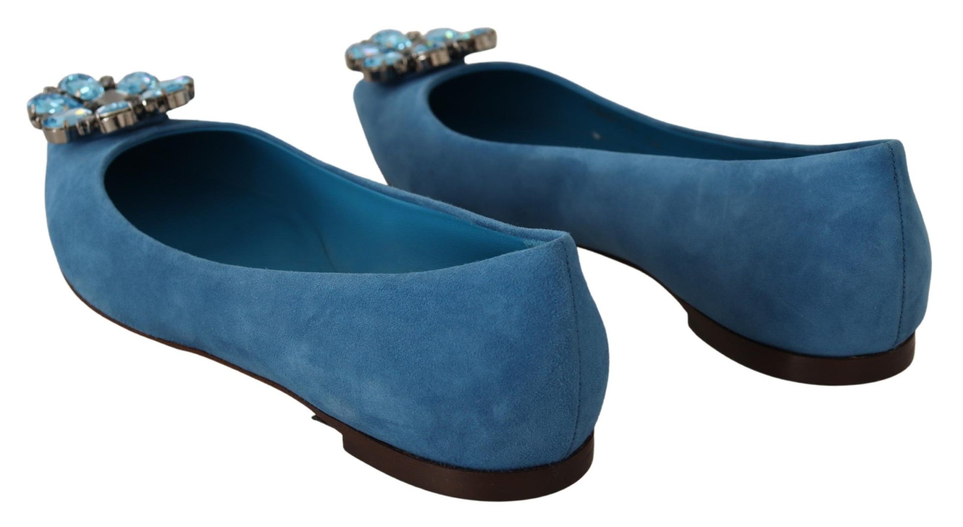 Elegante suède flats met kristallen