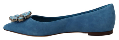 Elegante suède flats met kristallen