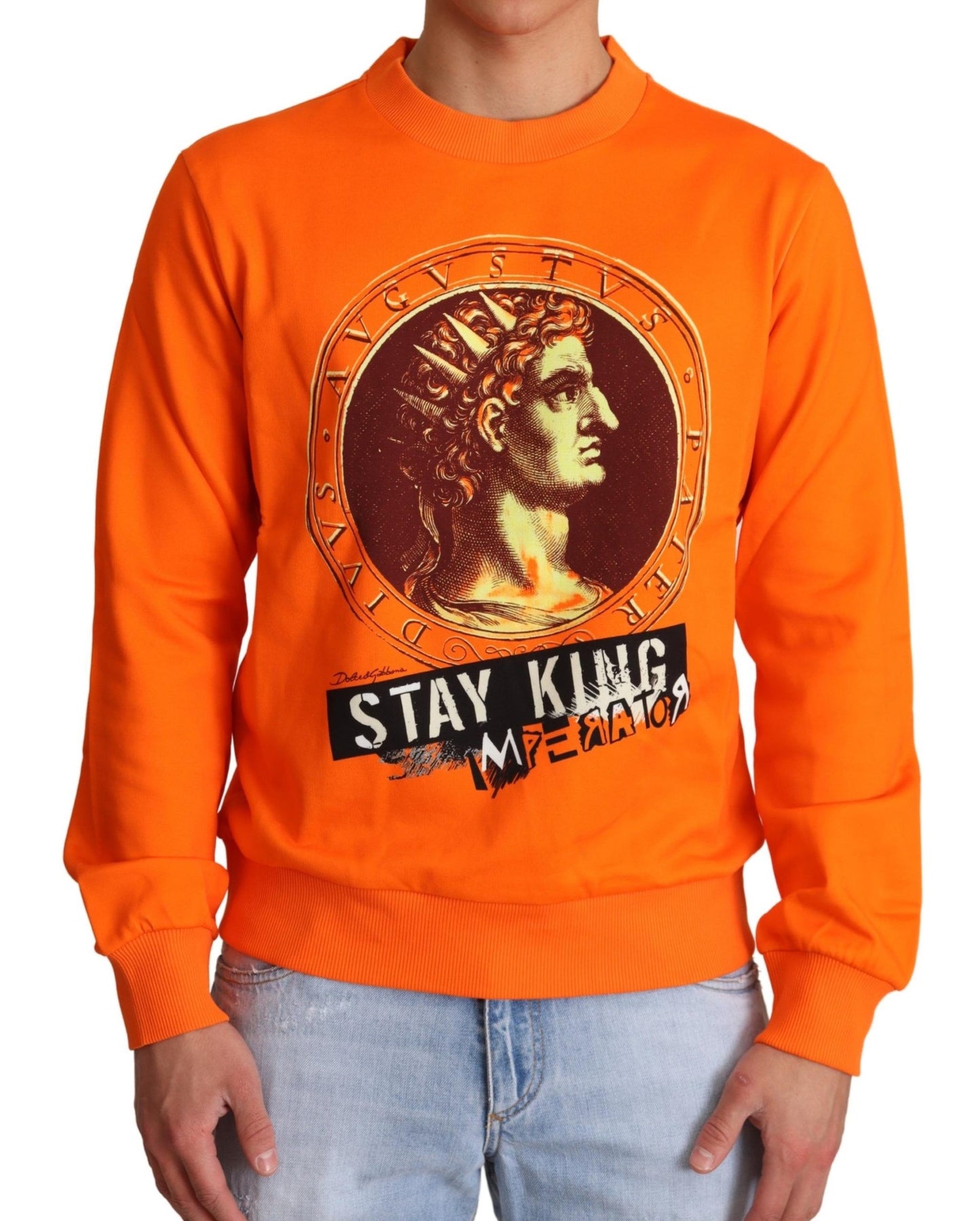 Regal Crewneck katoenen trui in oranje