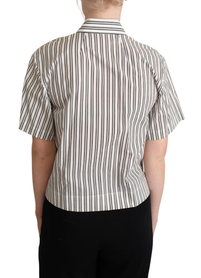 Elegante gestreepte katoenen polotop