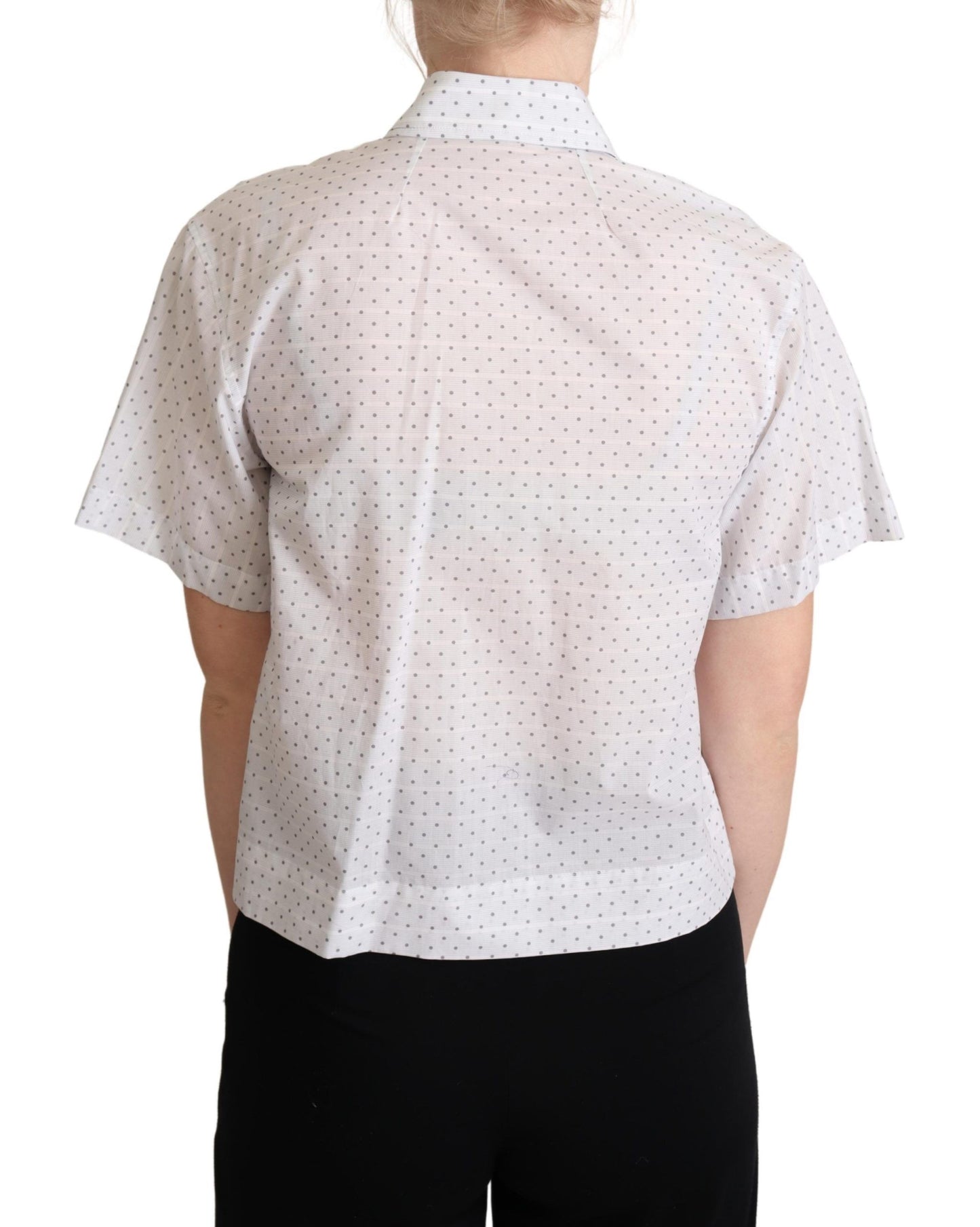 Elegante katoenen polotop met stippen