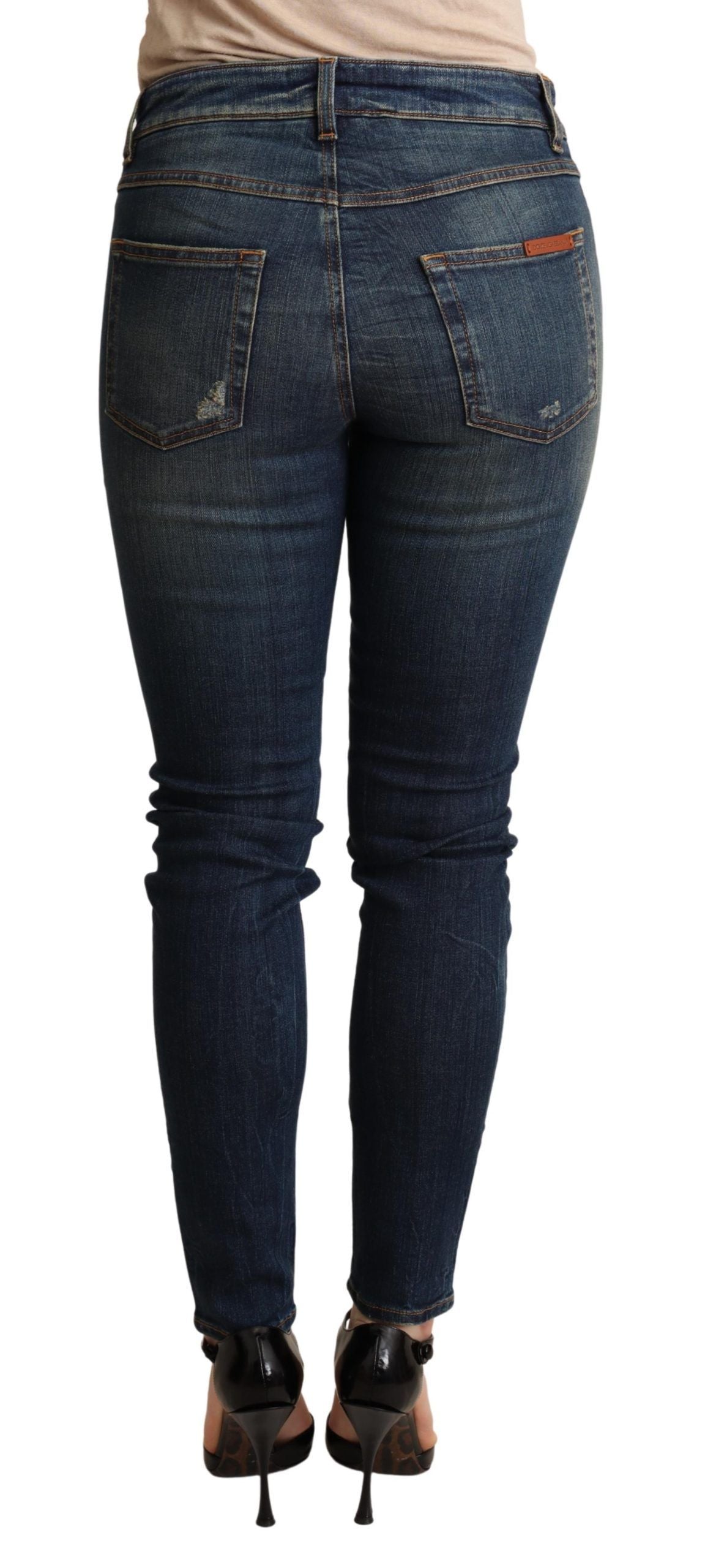 Elegante Slim-Fit Donkerblauwe Skinny Jeans