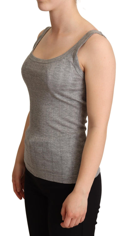 Elegante mouwloze grijze tanktop