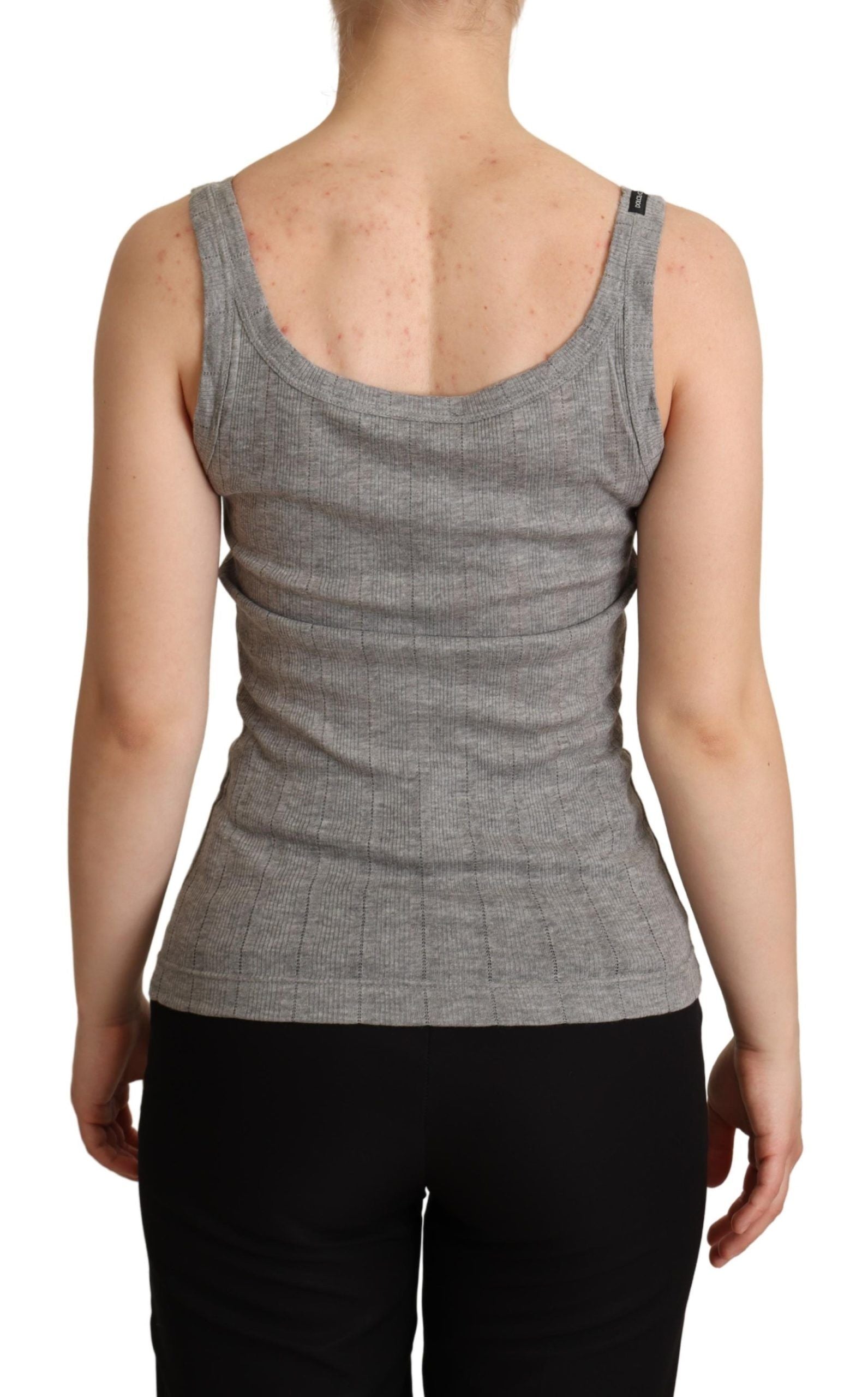 Elegante mouwloze grijze tanktop