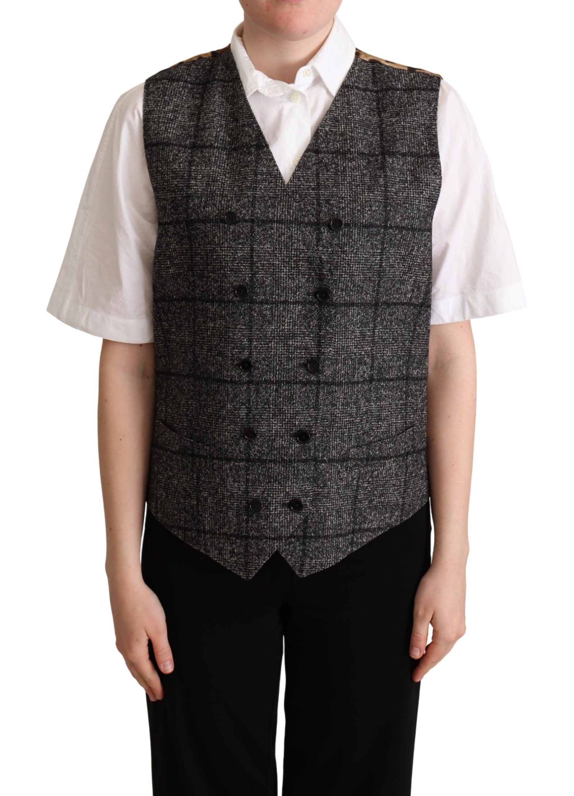 Elegante mouwloze luipaardprint vest