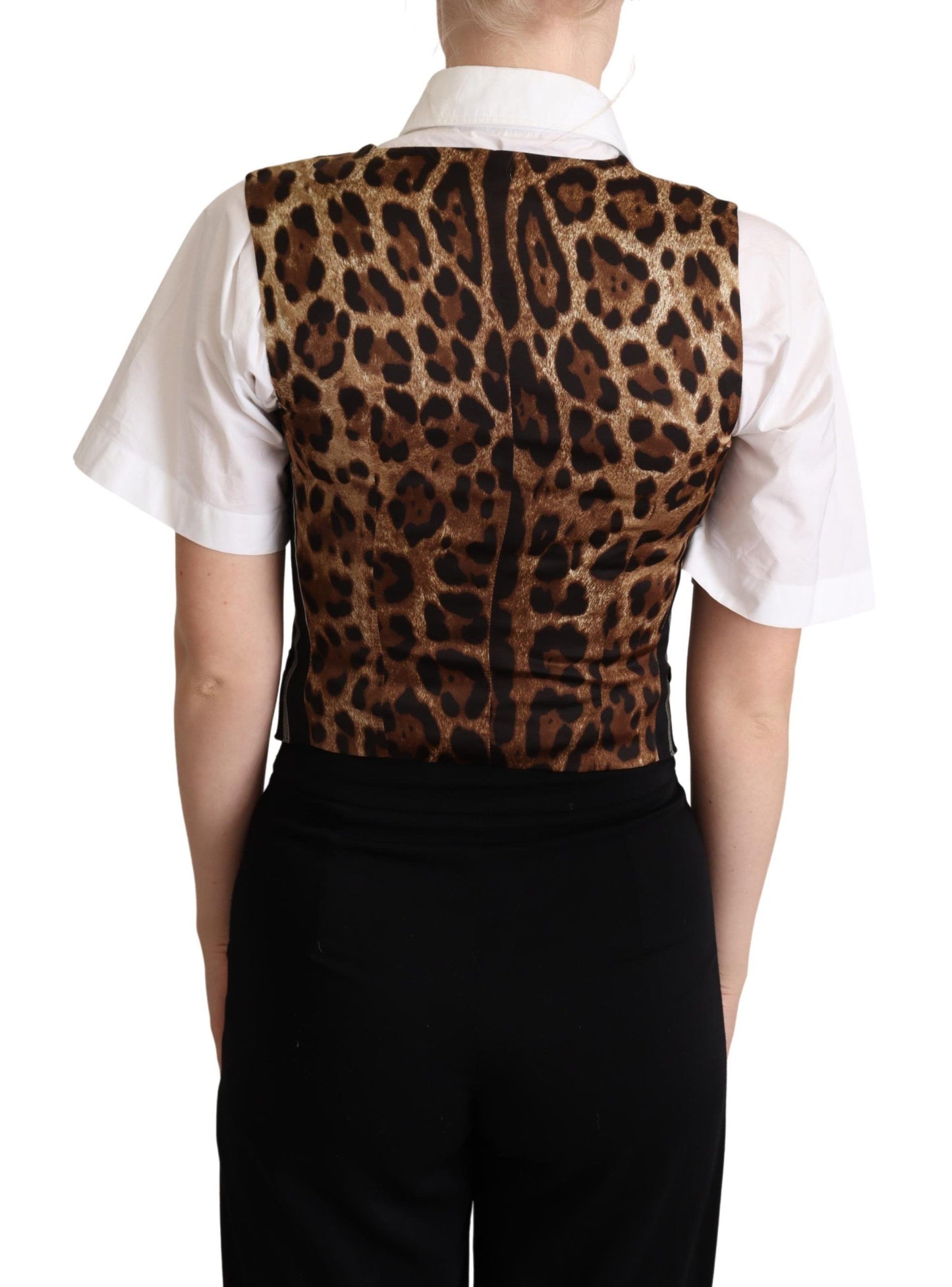 Chique zwart luipaardprint vest