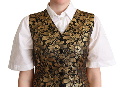 Elegante zwarte jacquard gilet