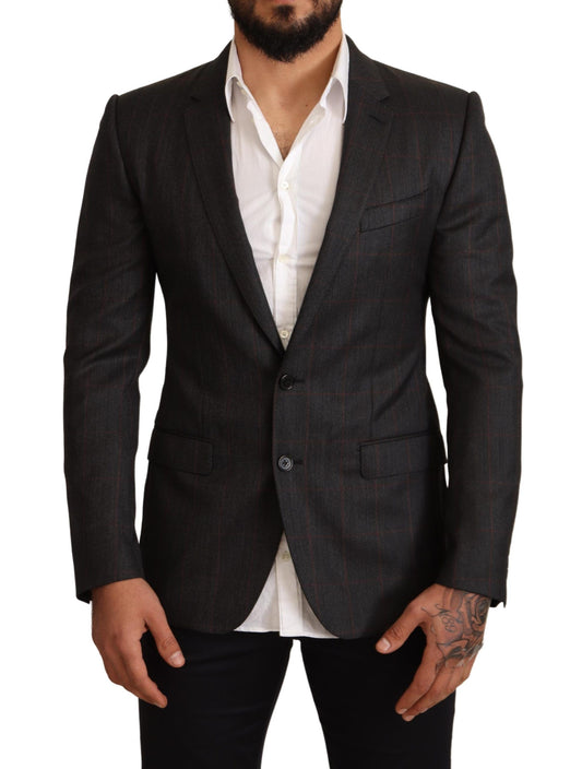 Elegante grijze ruiten martini blazer