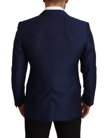 Marineblauwe Virgin Wool Martini Blazer