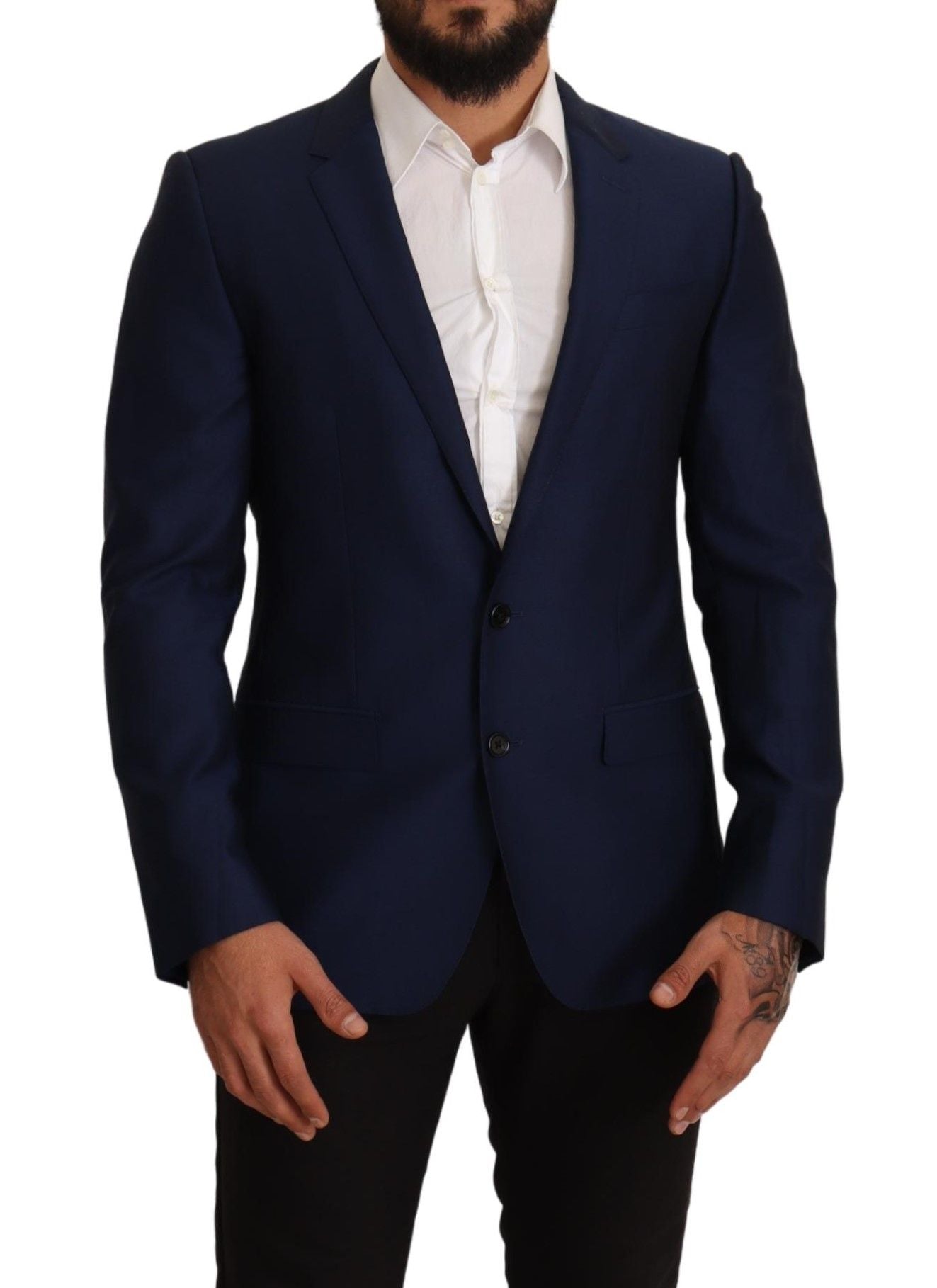 Marineblauwe Virgin Wool Martini Blazer