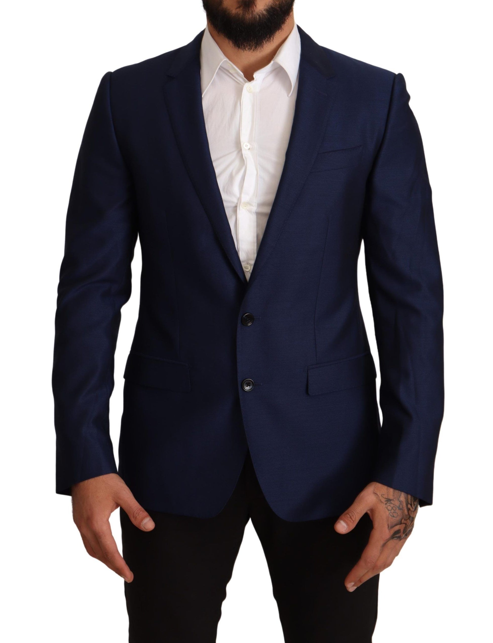 Marineblauwe Virgin Wool Martini Blazer