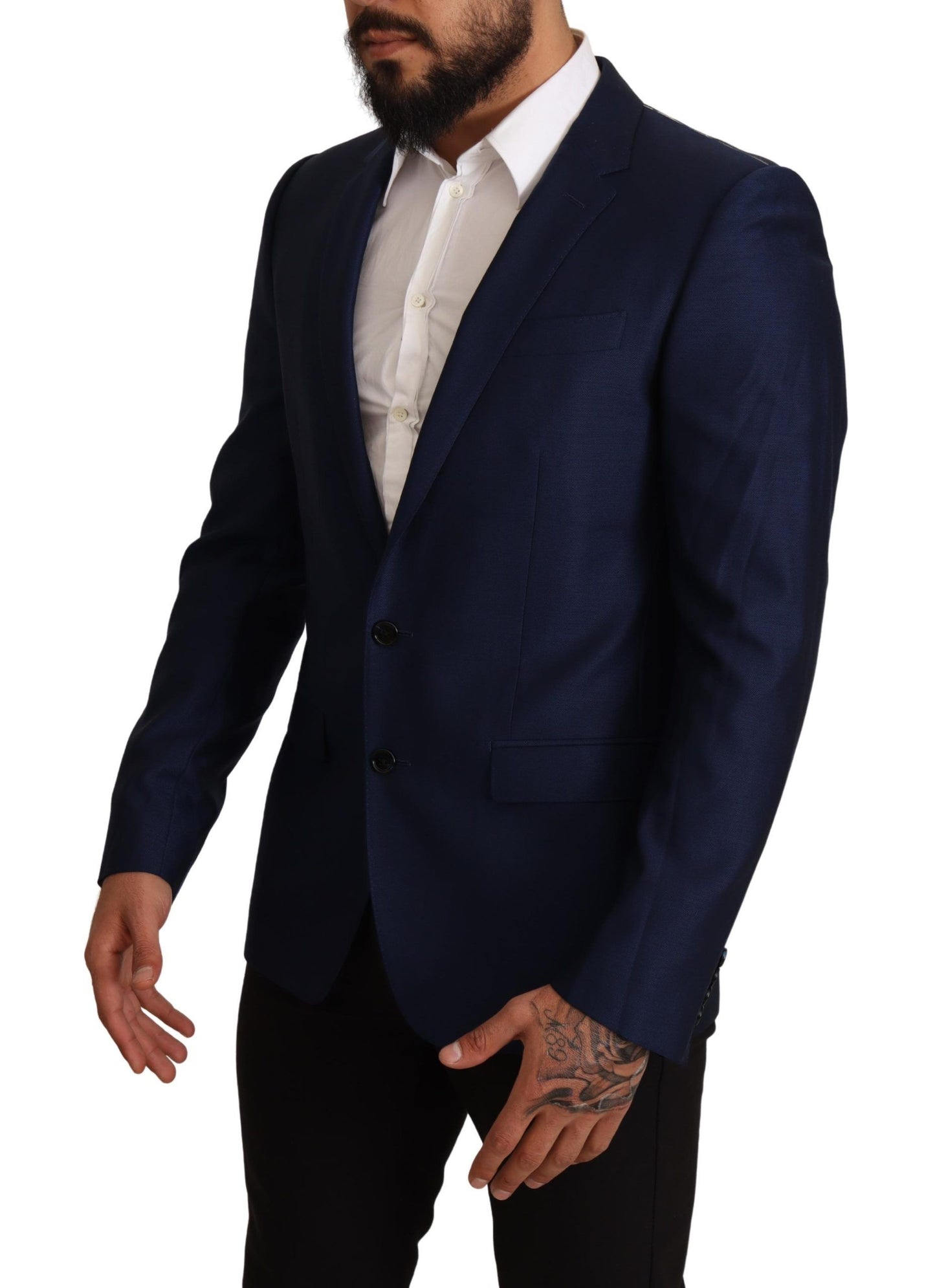 Marineblauwe Virgin Wool Martini Blazer