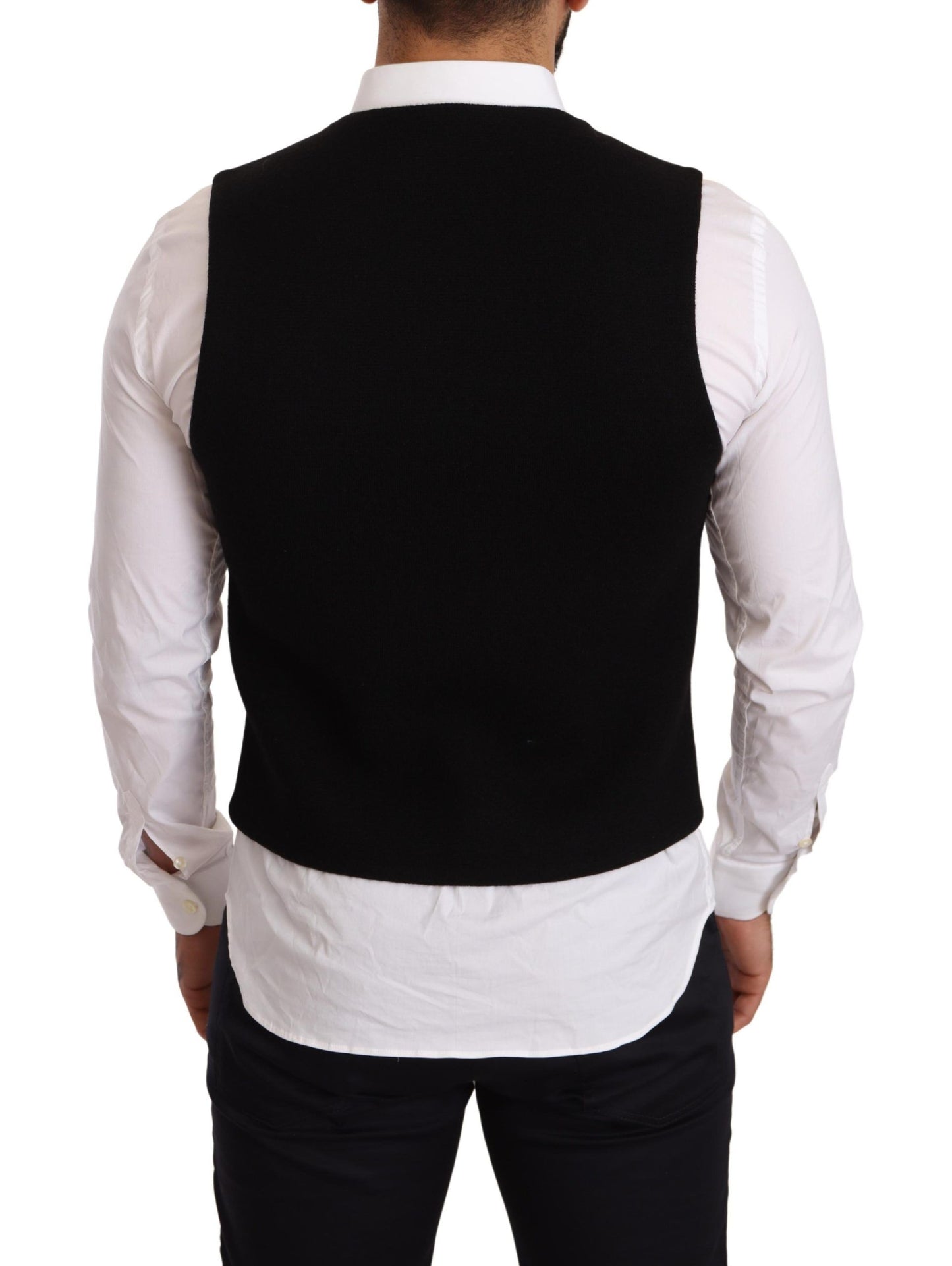 Elegante zwarte katoenen formele jurk vest