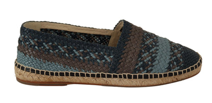 Elegante geweven leren espadrilles