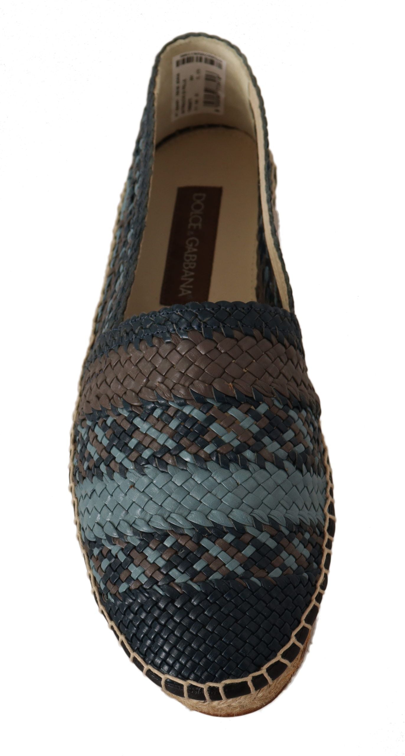 Elegante geweven leren espadrilles