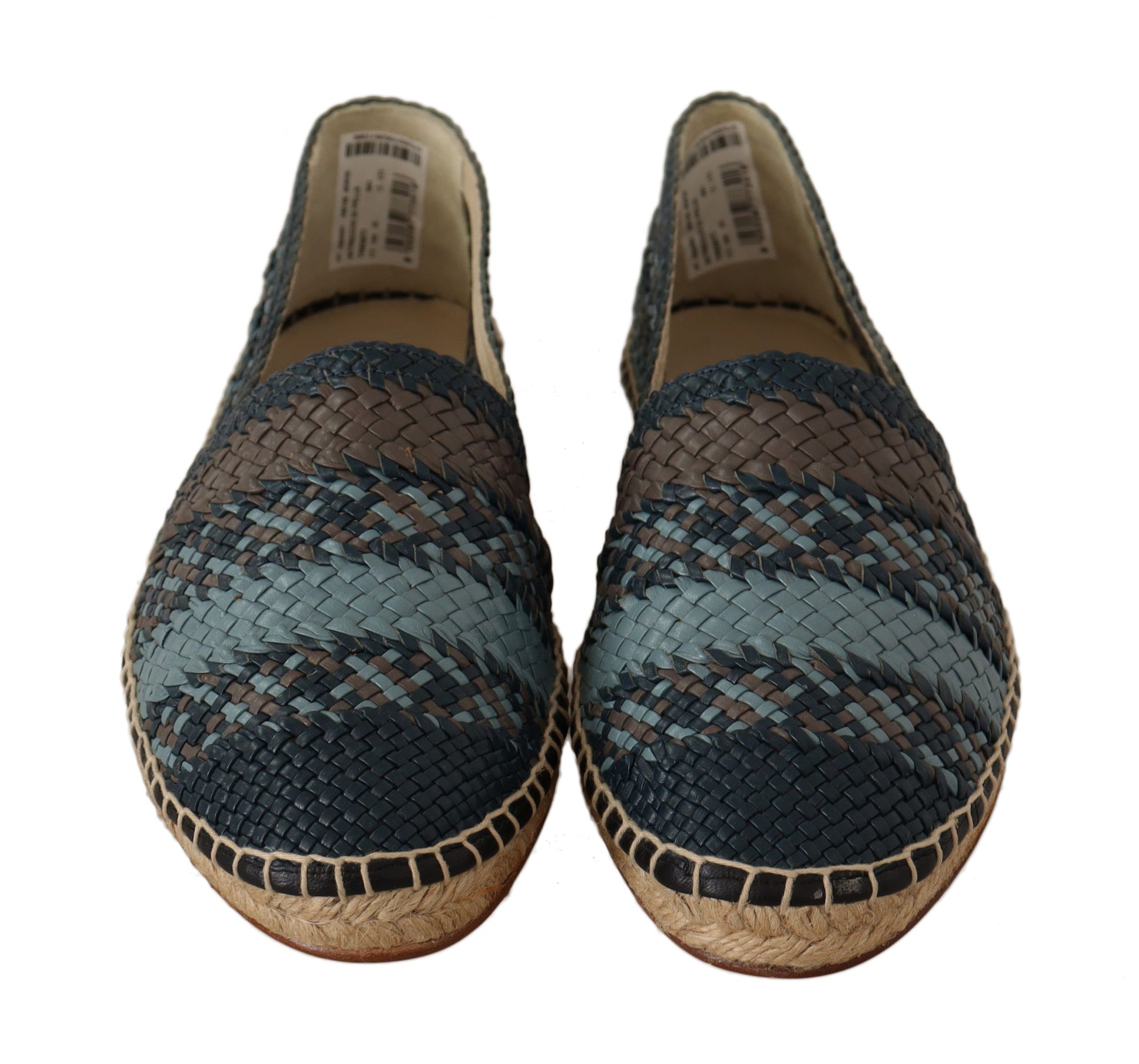 Elegante geweven leren espadrilles