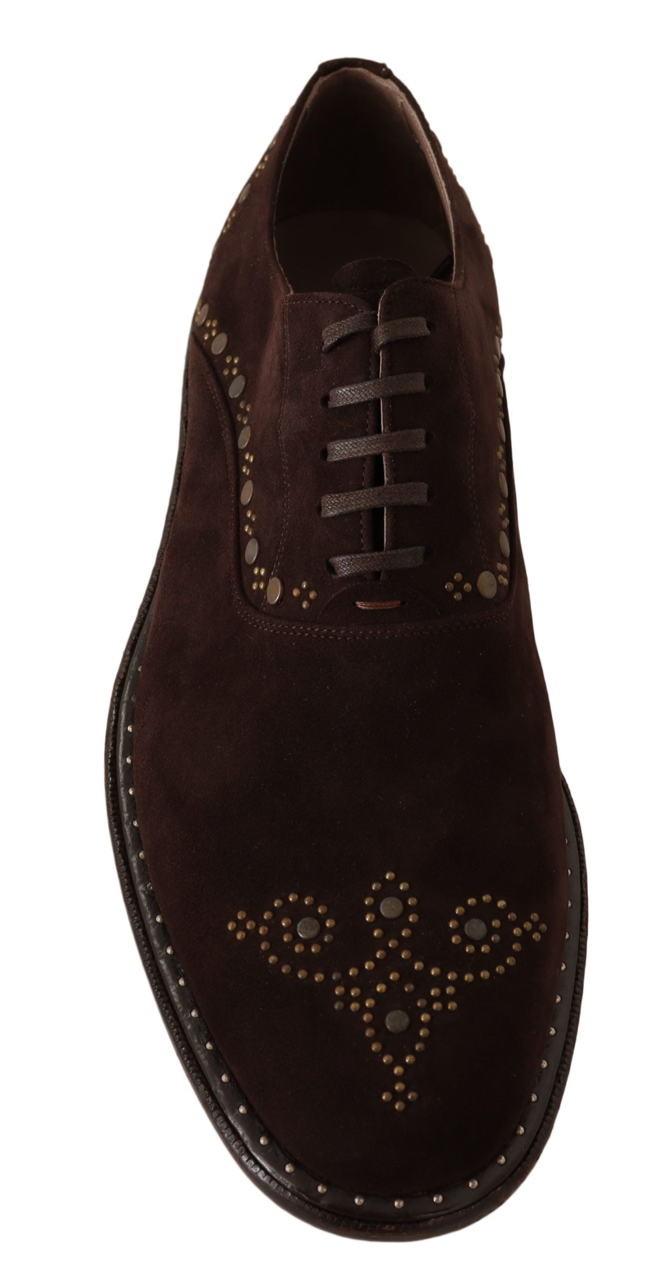 Elegante bruine suède Derby schoenen met studs