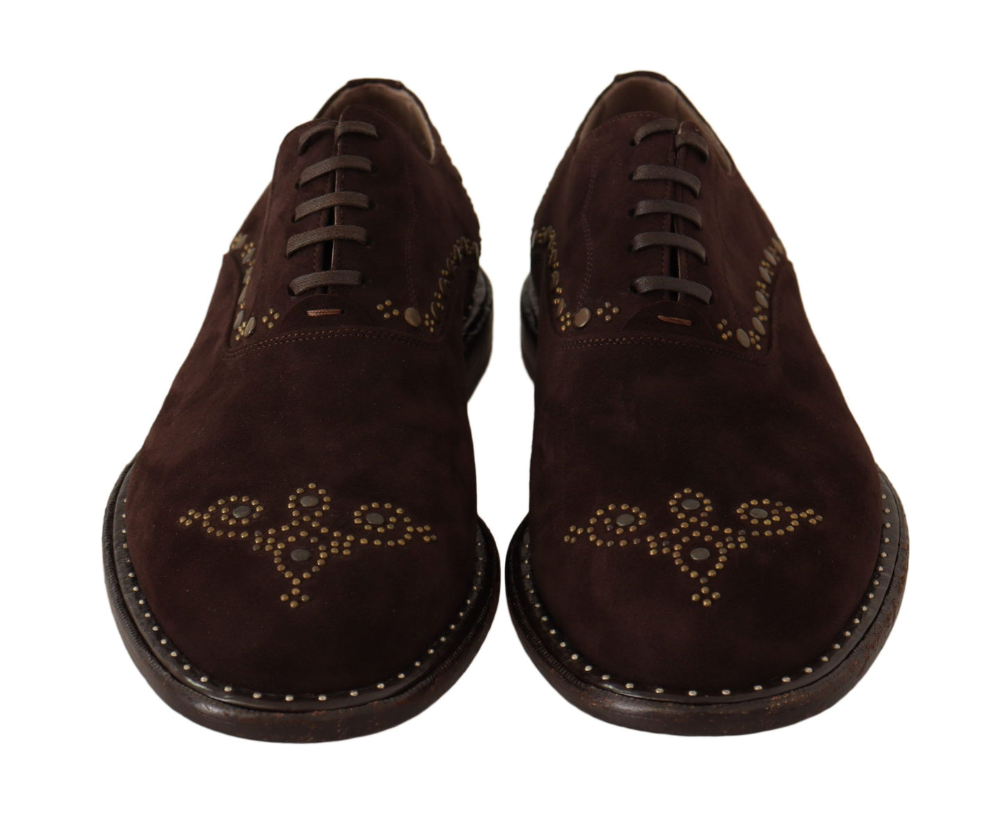 Elegante bruine suède Derby schoenen met studs