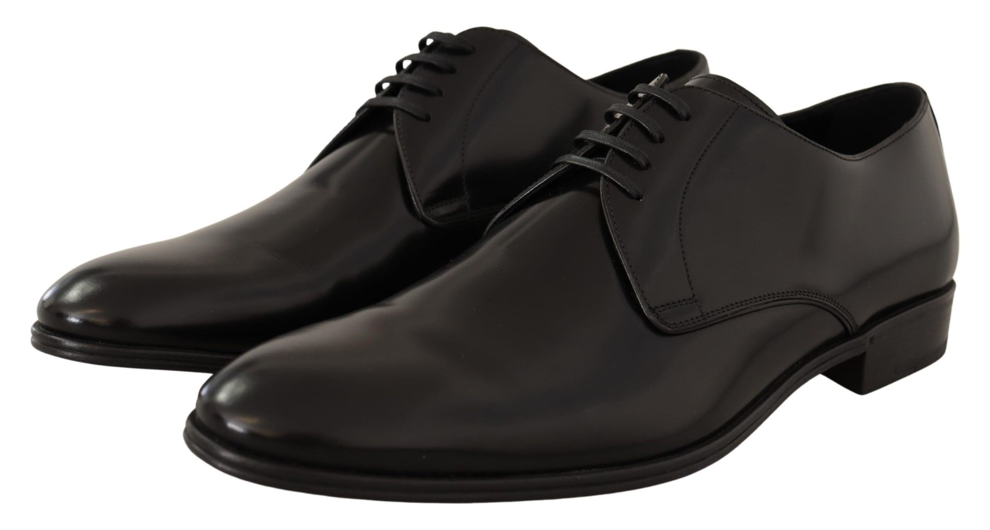 Elegante zwarte leren derbyschoenen