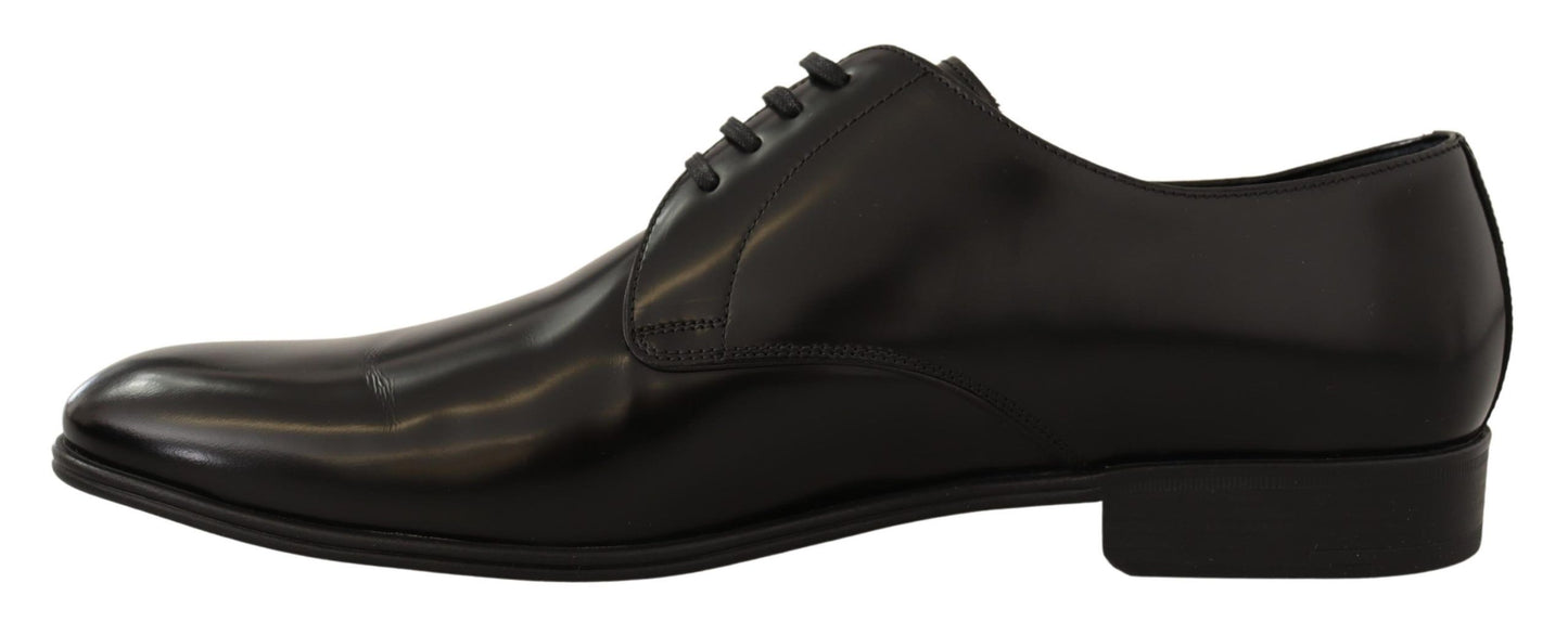 Elegante zwarte leren derbyschoenen