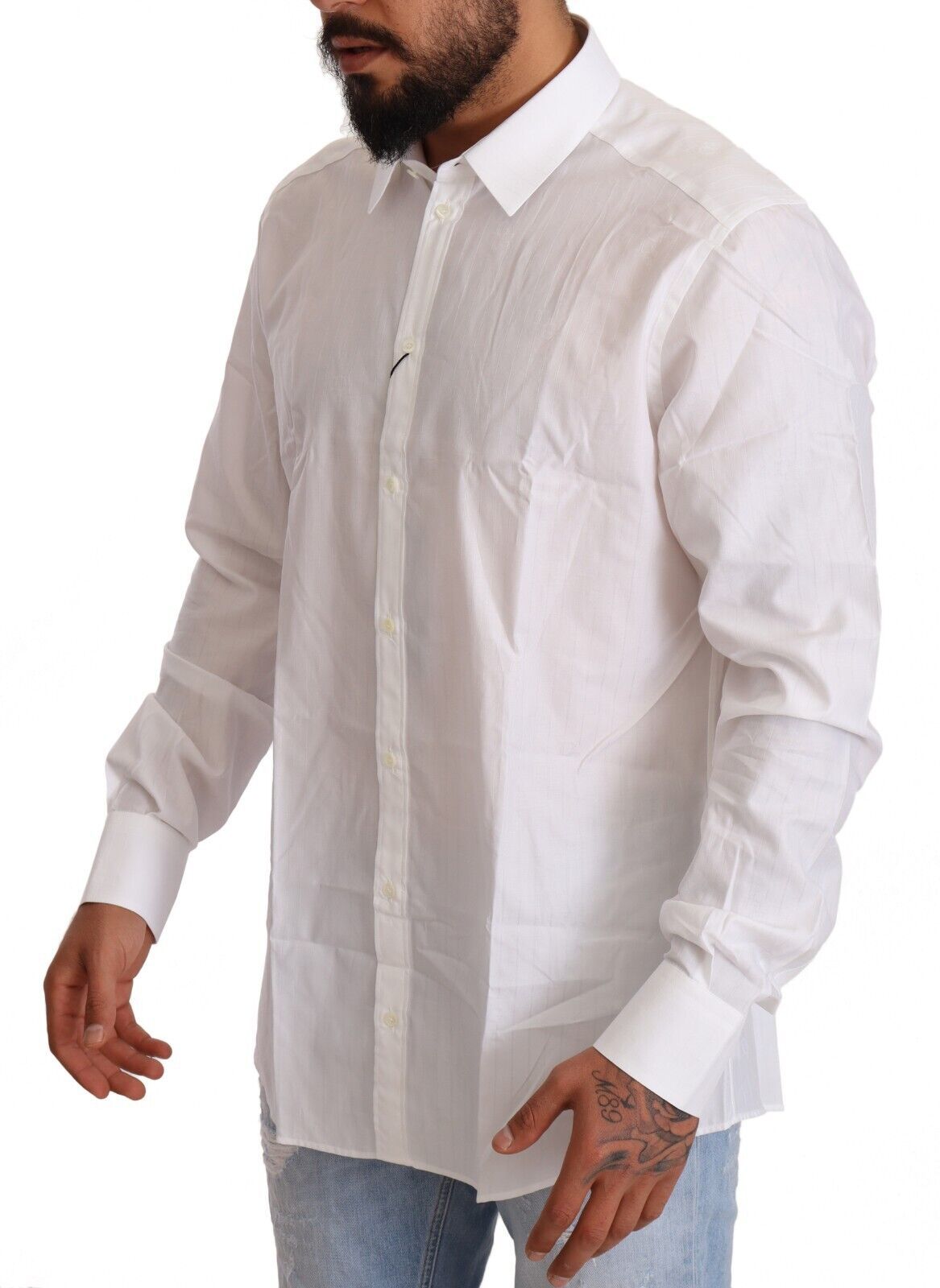 Wit katoenen Martini Fit-shirt