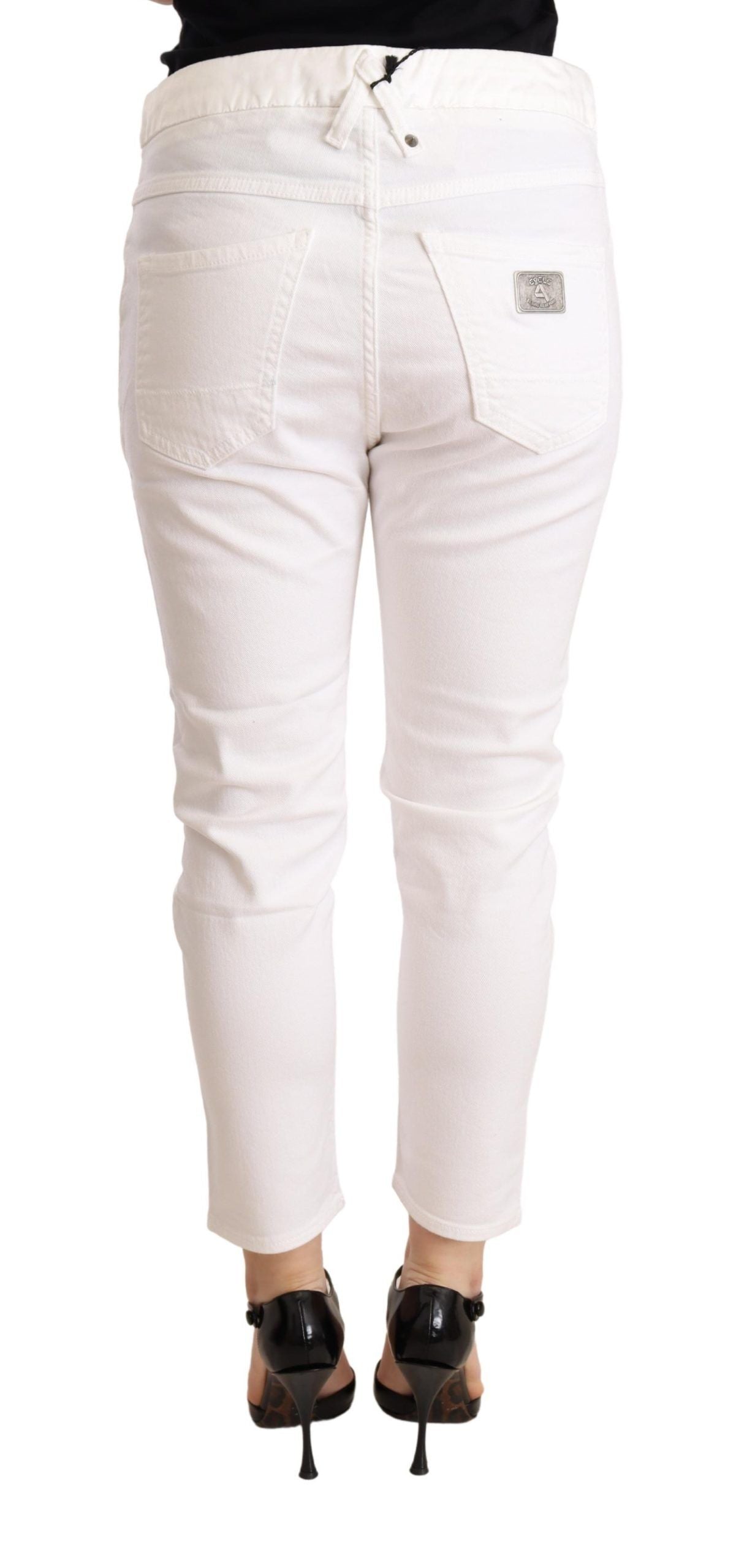 Elegante Slim Fit Witte Skinny Broek