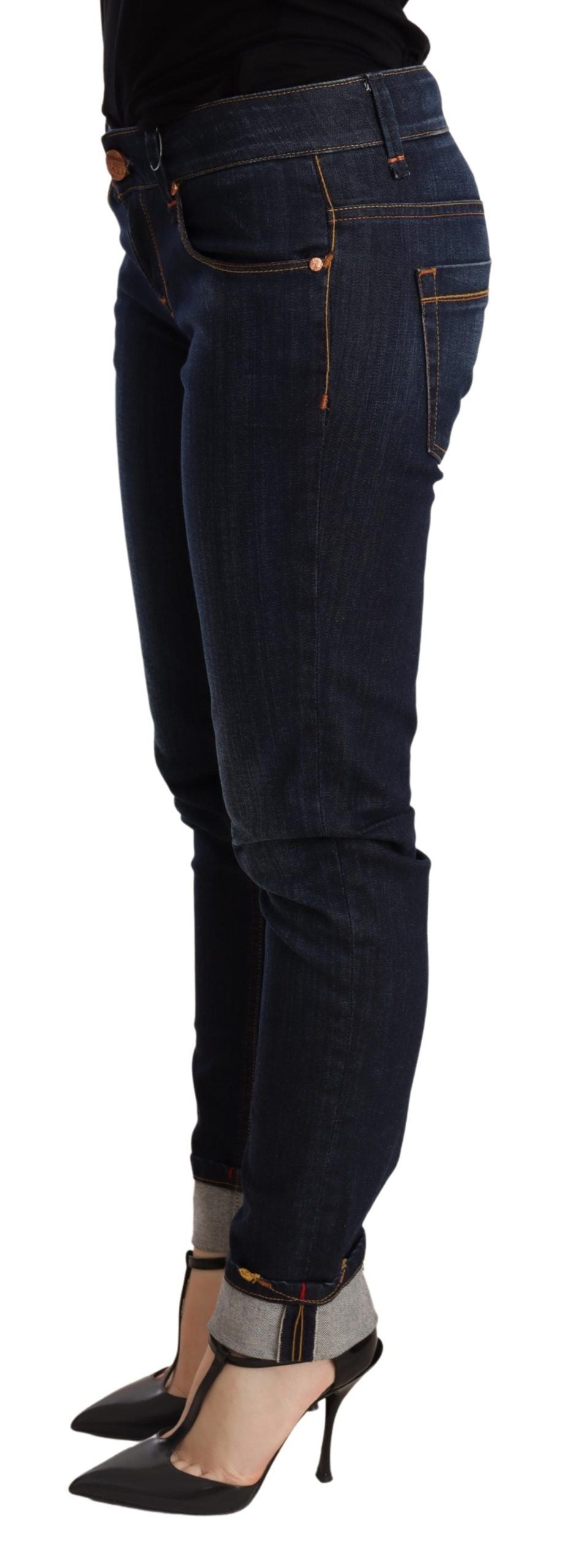 Chique donkerblauwe skinny jeans