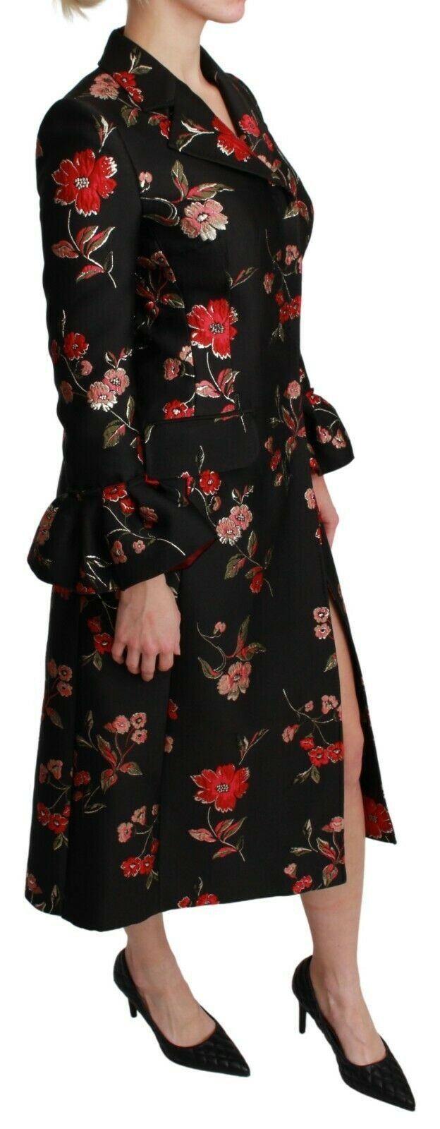 Elegante trenchcoat met bloemenborduursel