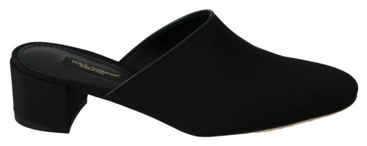 Chique zwarte grosgrain slippers