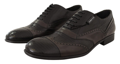 Elegante bruine hagedissenleren Oxford-schoenen