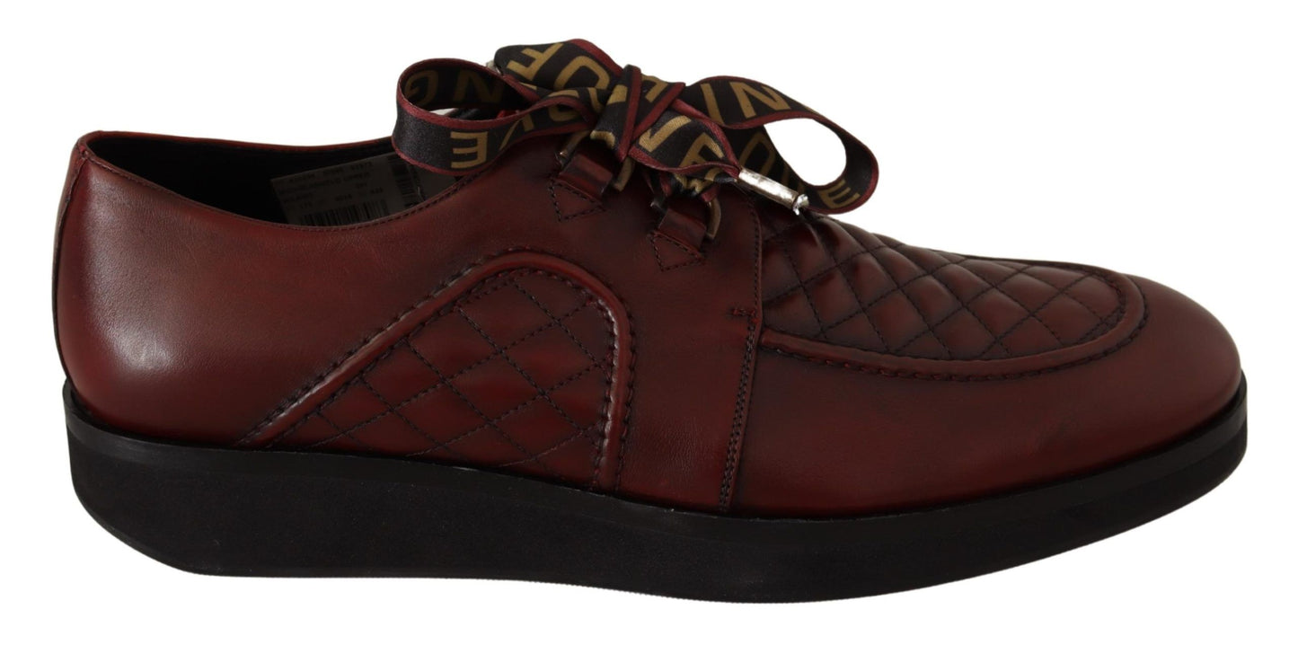 Elegante Bordeaux Derby leren schoenen