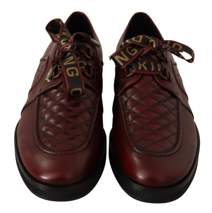 Elegante Bordeaux Derby leren schoenen