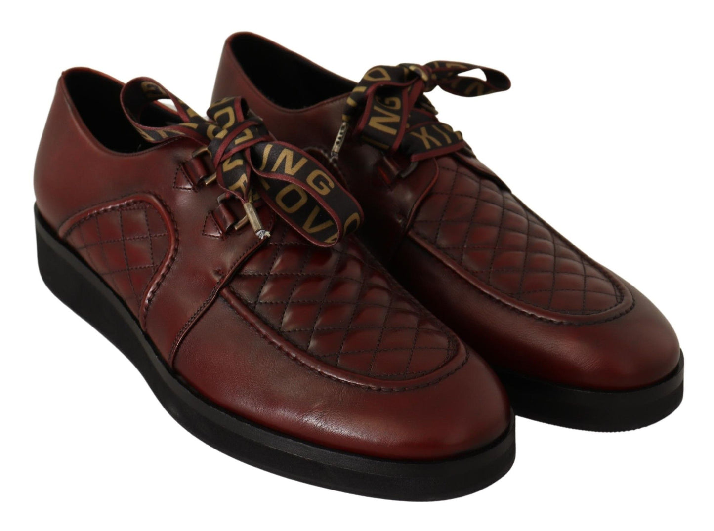 Elegante Bordeaux Derby leren schoenen