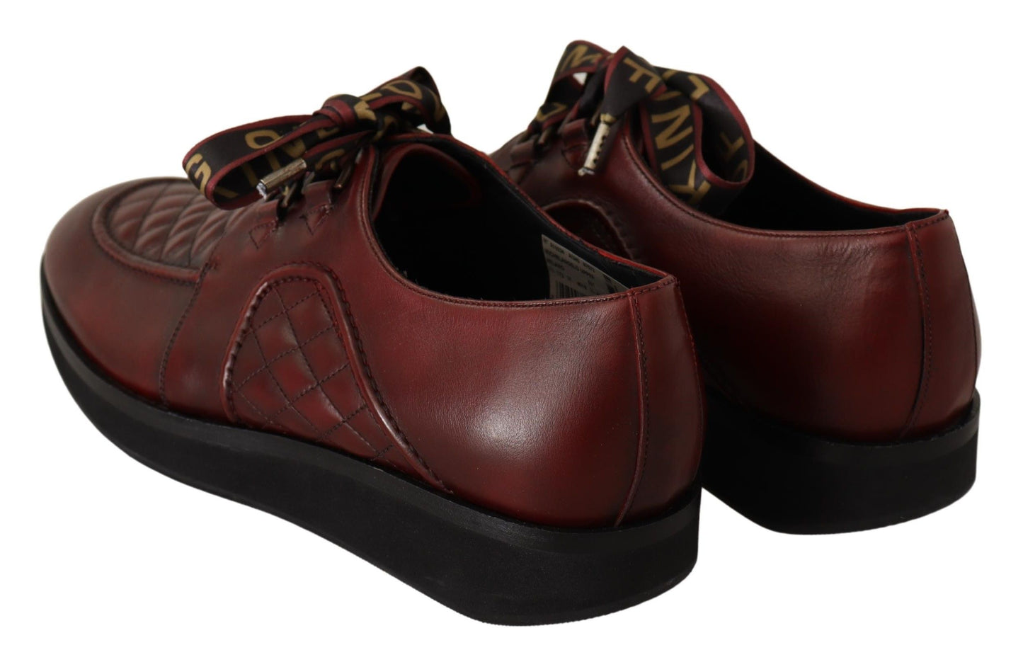 Elegante Bordeaux Derby leren schoenen