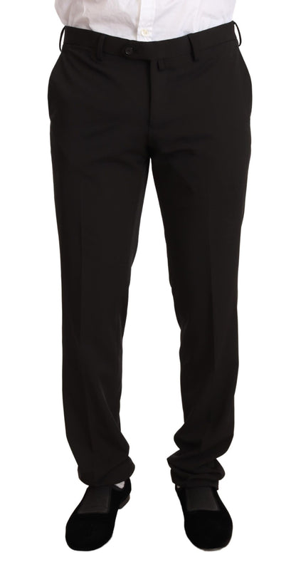 Elegant zwart slim fit tweedelig pak