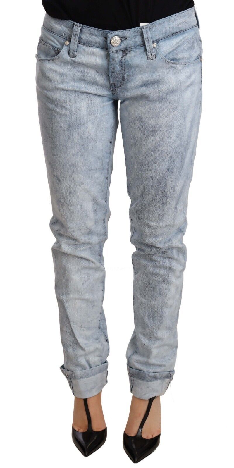 Chique lichtblauwe push-up denim jeans