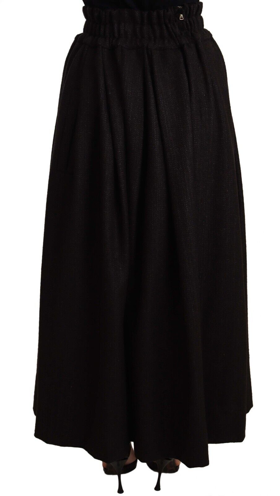 Elegant High Waist Maxi A-line Wool Skirt