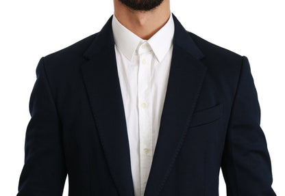 Elegant Slim Fit Dark Blue Men's Blazer