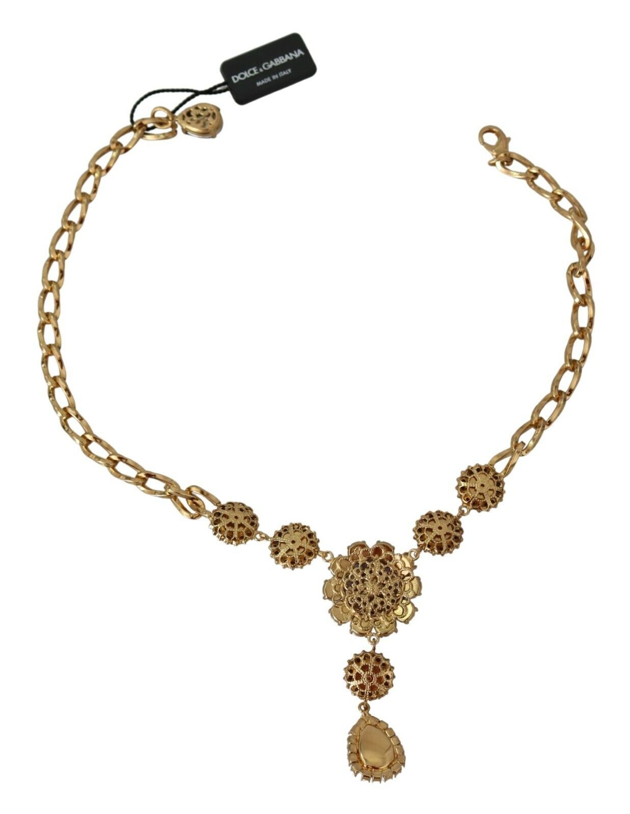 Elegante gouden kristallen bloemenbedelketting