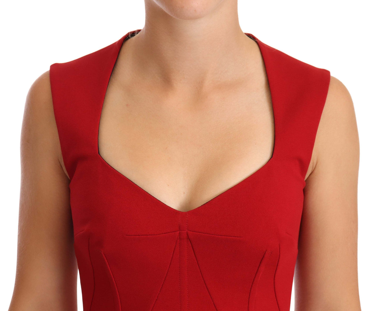 Elegante Sweetheart Midi-jurk in rood