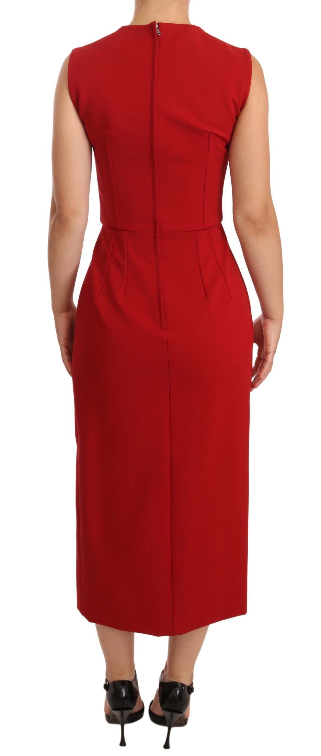 Elegante Sweetheart Midi-jurk in rood