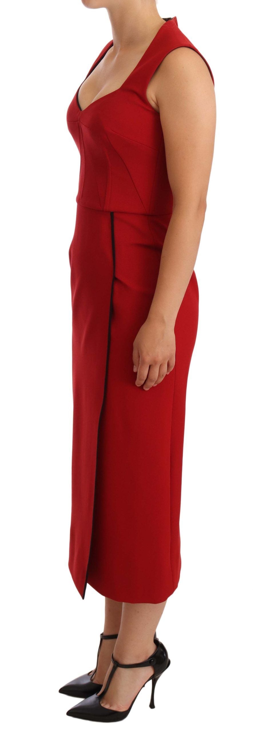 Elegante Sweetheart Midi-jurk in rood