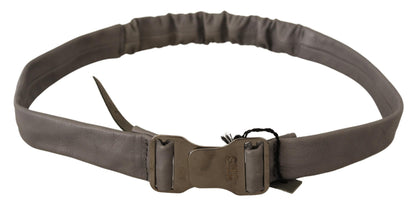 Elegante grijze leren mode riem