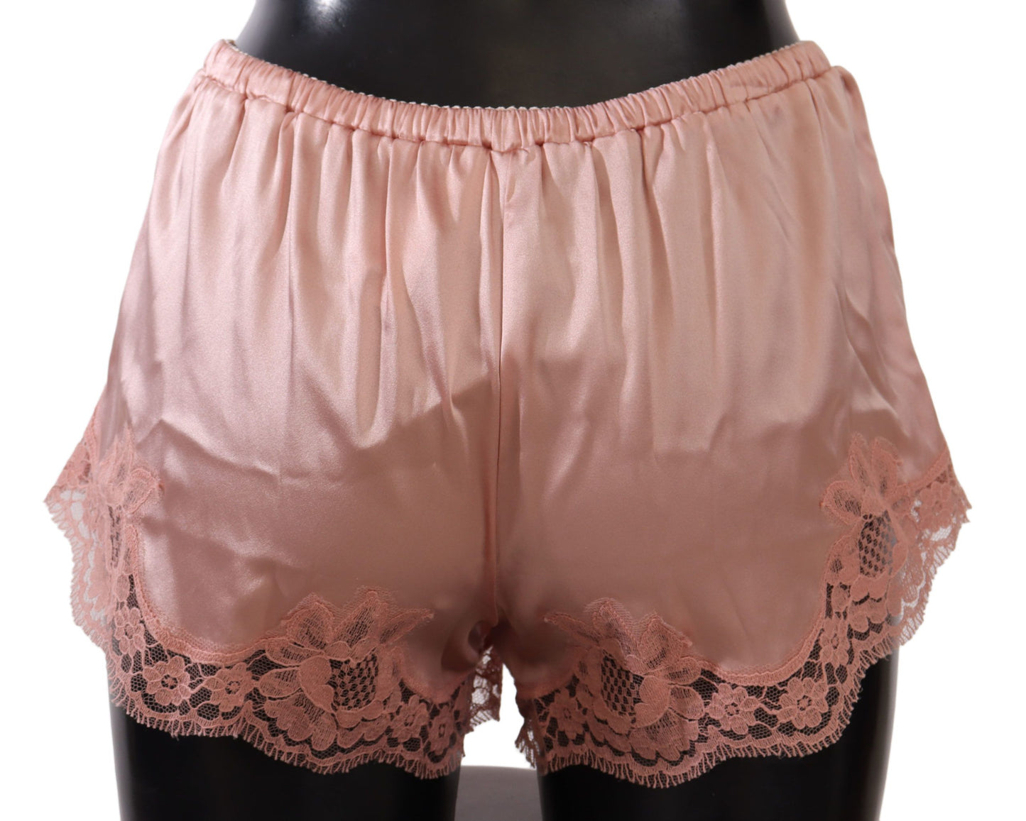 Elegante poederroze zijden kanten lingerie shorts