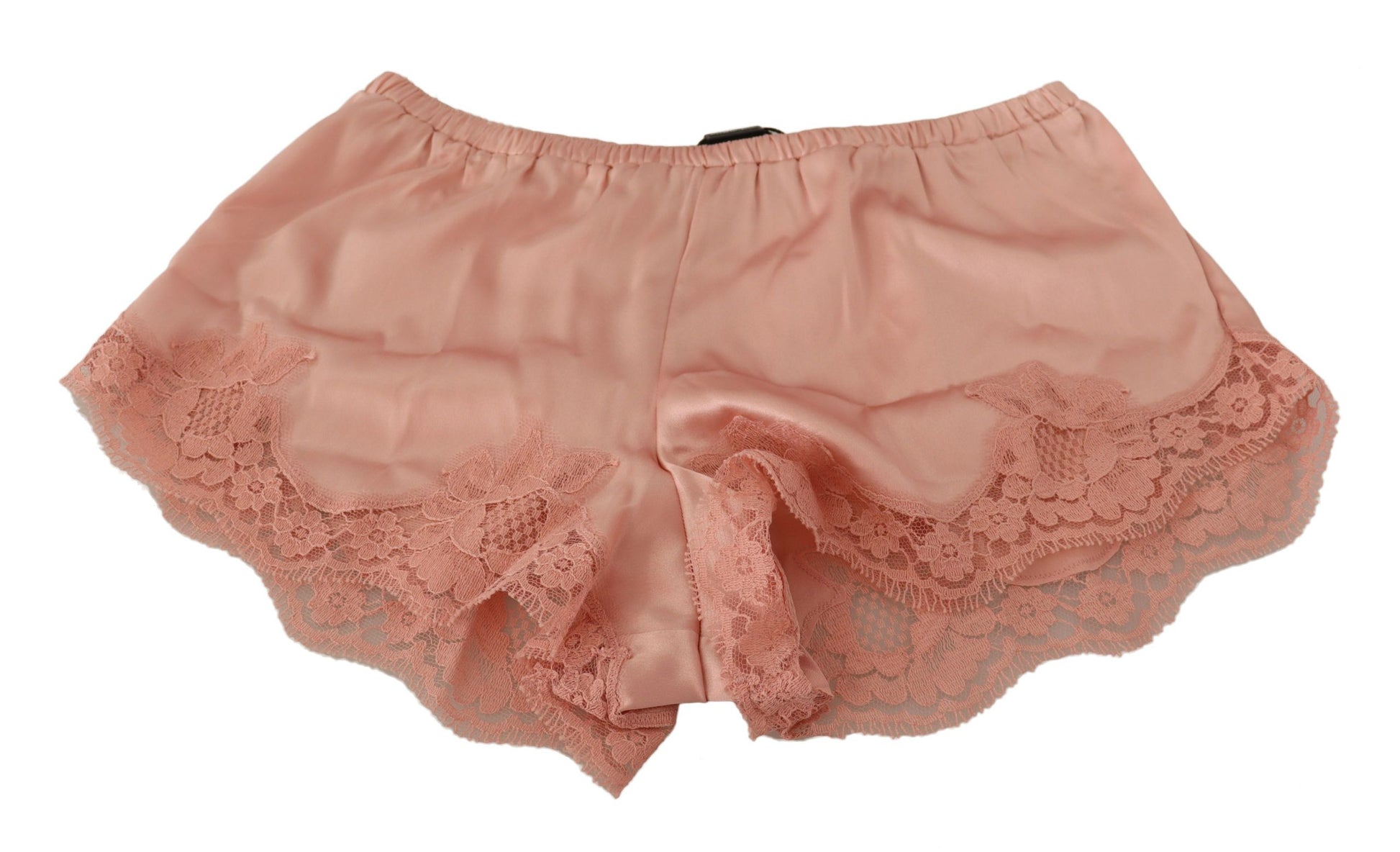 Elegante poederroze zijden kanten lingerie shorts