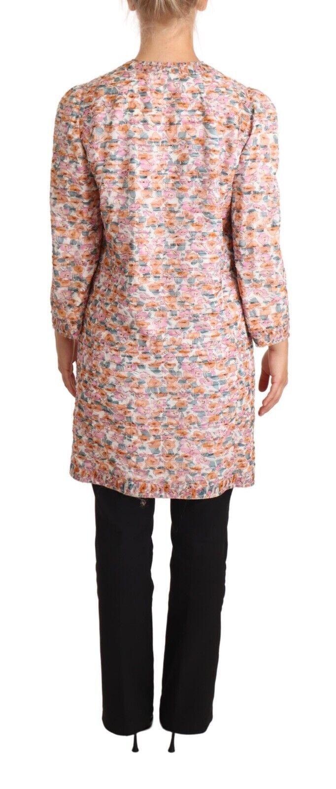 Elegante zijden trenchcoat met bloemenmotief